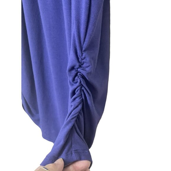 Tommy Bahama Women's Purple Ruched Sides Split Shoulder Top Size Small - Picture 4 of 8